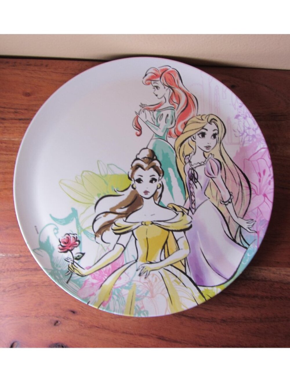 Zak! Designs melamine dinner plate Disney Princesses Aurora, Belle (W6540)